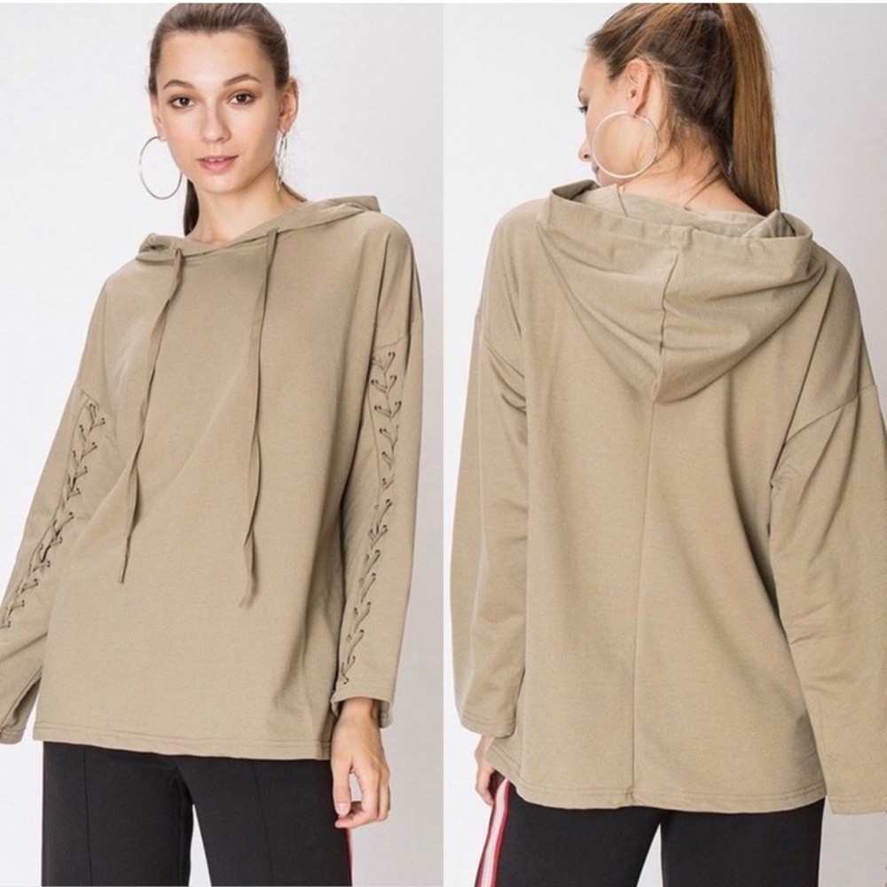 Khaki hooded sweater